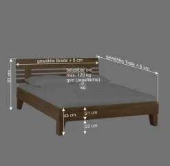 Sale Wildeiche Holzbett Verinaros in Honigfarben geölt Betten