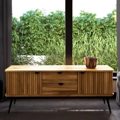 Outlet Wildeiche Lowboard mit Metall - Casarius Tv & Hifi-Möbel|Lowboards