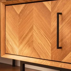 Wildeiche TV Lowboard mit Fischgrät Design - Kerfa Tv & Hifi-Möbel|Lowboards