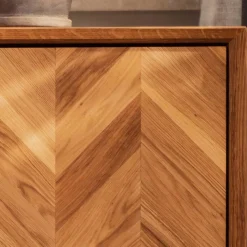 Wildeiche TV Lowboard mit Fischgrät Design - Kerfa Tv & Hifi-Möbel|Lowboards