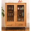 Wildeiche Vitrine mit zwei Schubladen - Kerfa Highboards|Vitrinen