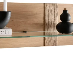 Sale Wildeiche Wandboard mit Glas-Ablage - Barrios Regale