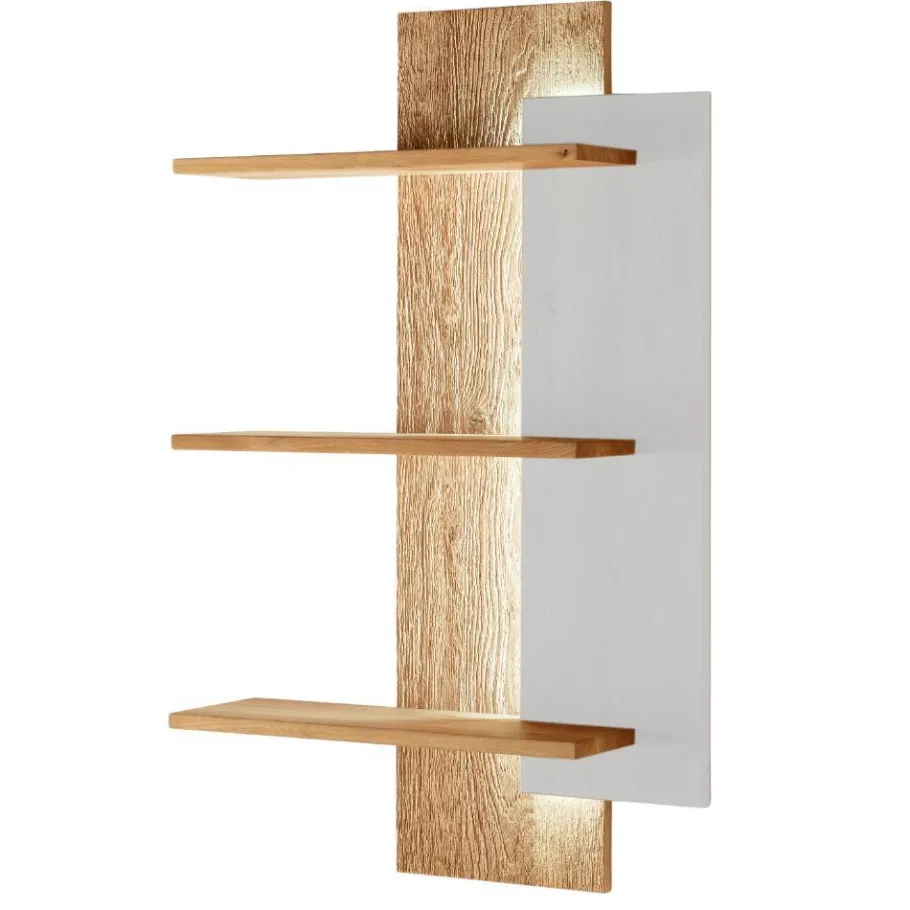 Sale Wildeiche-Wandregal in Natur und Weiß - Aljana Regale