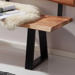 Wohnraum Baumkanten Bank mit Rückenlehne - Lussina Sitzbank