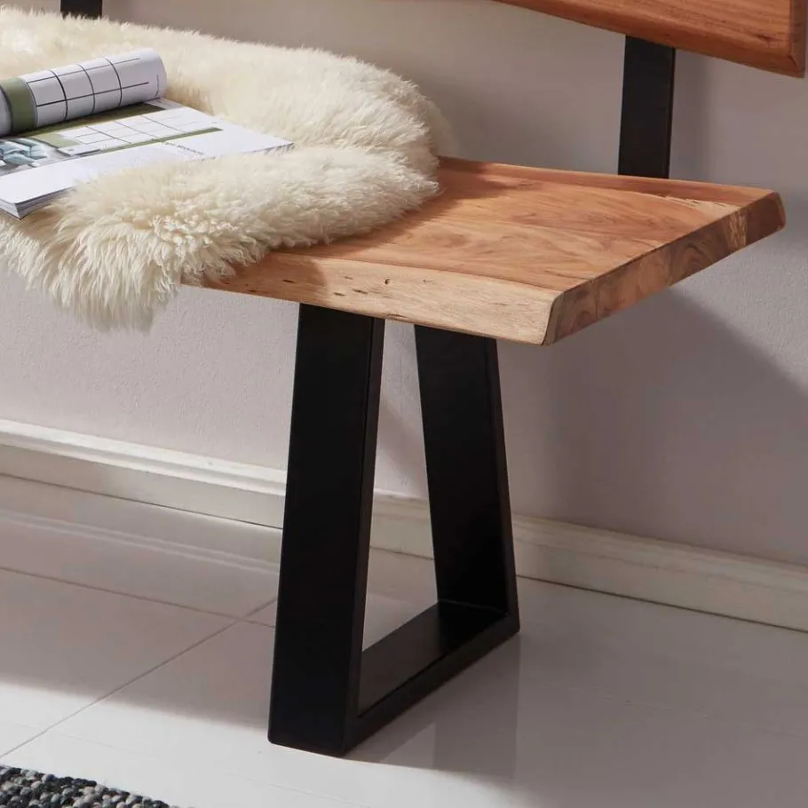 Wohnraum Baumkanten Bank mit Rückenlehne - Lussina Sitzbank