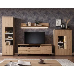 Wohnwand in Eicheoptik - Nikdus (vierteilig) WohnwÀnde