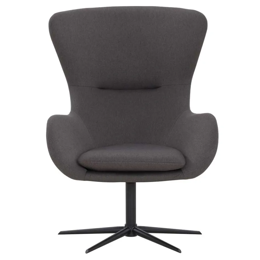 Wohnzimmer Designsessel in Dunkelgrau Stoff - Dessina Sessel