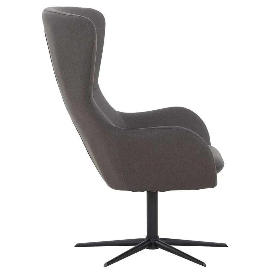 Wohnzimmer Designsessel in Dunkelgrau Stoff - Dessina Sessel