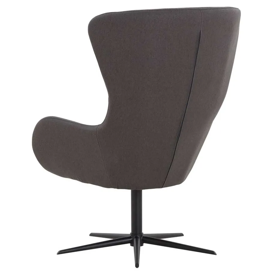 Wohnzimmer Designsessel in Dunkelgrau Stoff - Dessina Sessel