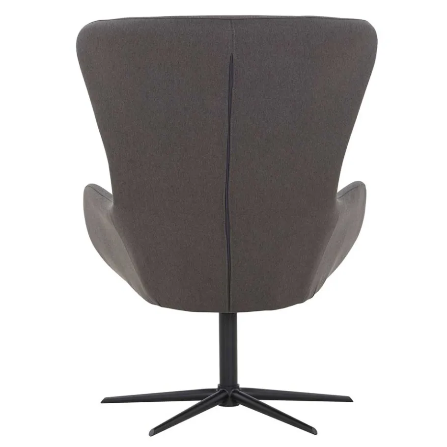 Wohnzimmer Designsessel in Dunkelgrau Stoff - Dessina Sessel