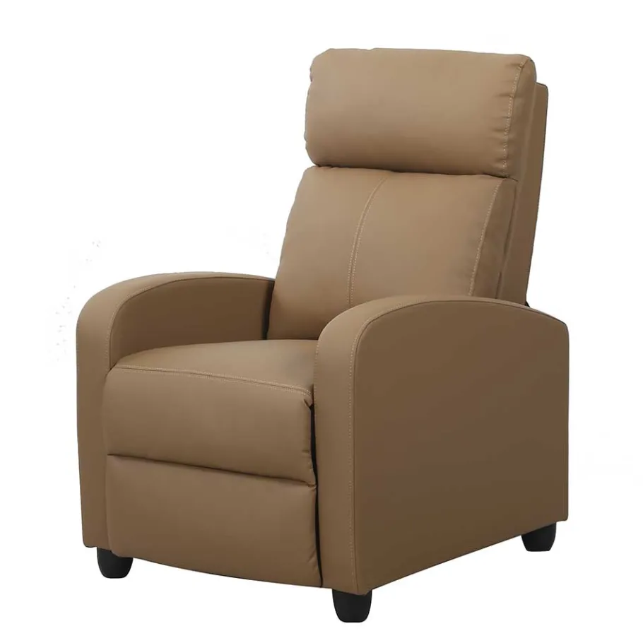 Clearance Wohnzimmer Kunstledersessel in Hellbraun - Ulnero Sessel