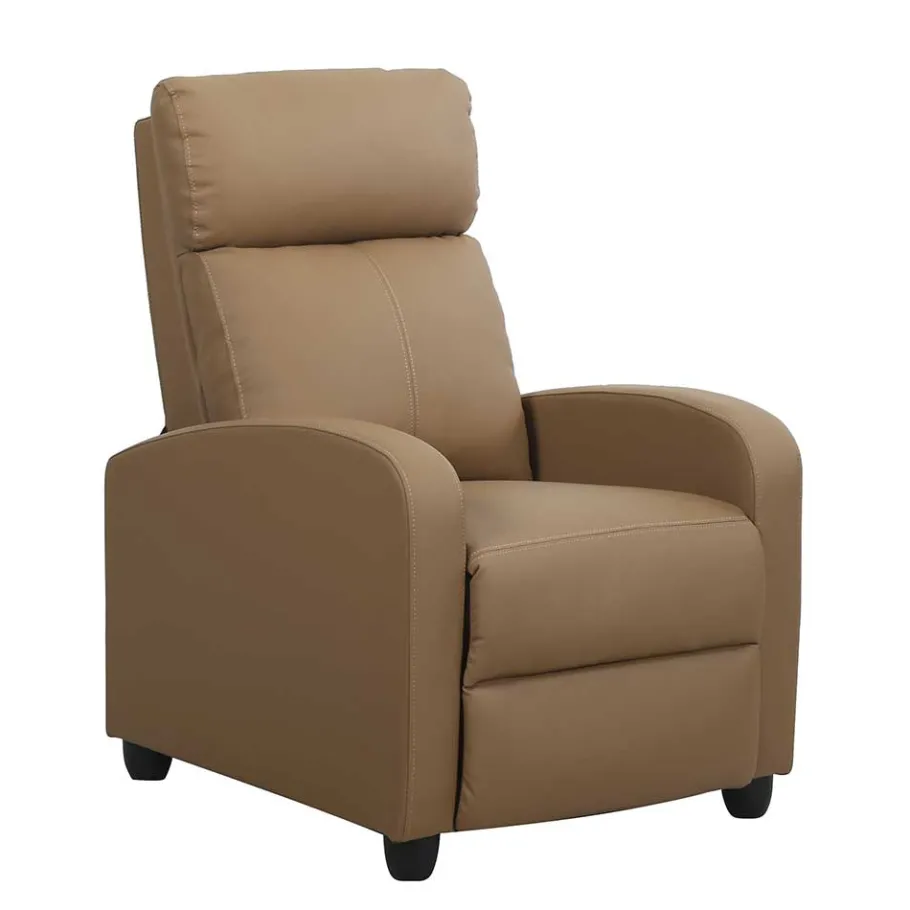 Clearance Wohnzimmer Kunstledersessel in Hellbraun - Ulnero Sessel