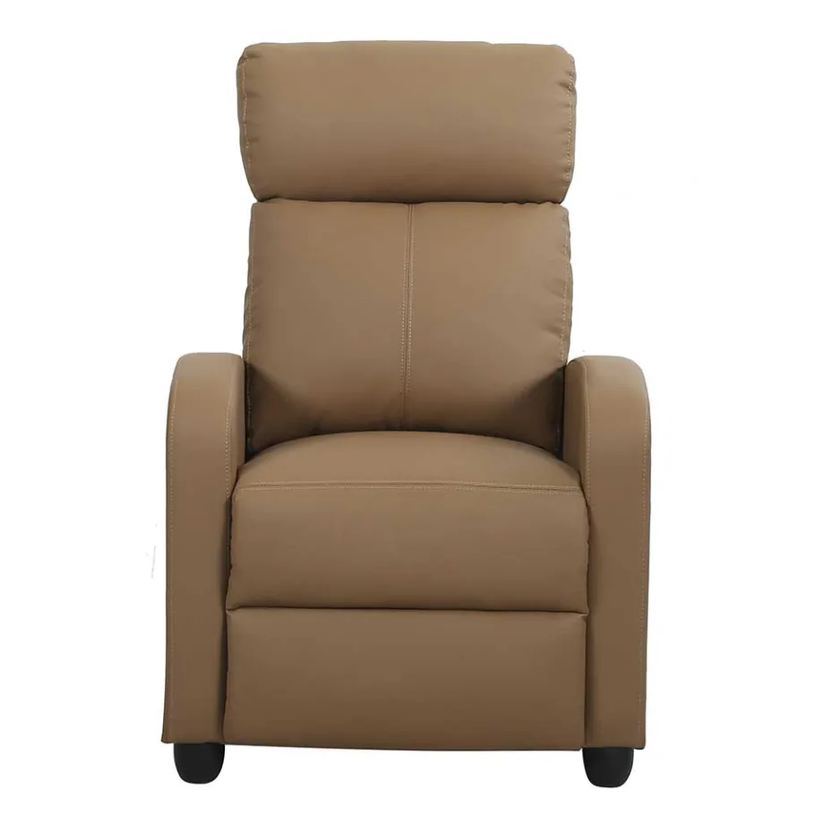 Clearance Wohnzimmer Kunstledersessel in Hellbraun - Ulnero Sessel