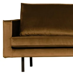 Wohnzimmer L Couch in Honigfarben Samt - Saguan Sofas