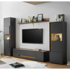 Wohnzimmer Möbel Wohnwand gĂŒnstig - Ahilav (vierteilig) WohnwĂ€nde