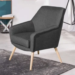 Best Wohnzimmer Polstersessel in Dunkelgrau - Rubin Sessel