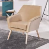 Clearance Wohnzimmer Polstersessel in Beige Samtvelours - Enzuena Sessel