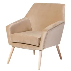 Clearance Wohnzimmer Polstersessel in Beige Samtvelours - Enzuena Sessel