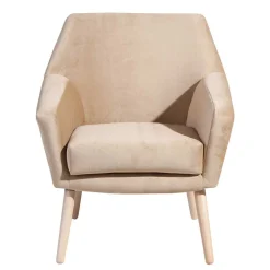 Clearance Wohnzimmer Polstersessel in Beige Samtvelours - Enzuena Sessel