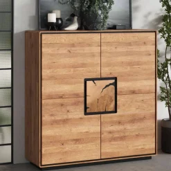 Wohnzimmer Schrank mit Hirnholz Applikation - Shipper Highboards