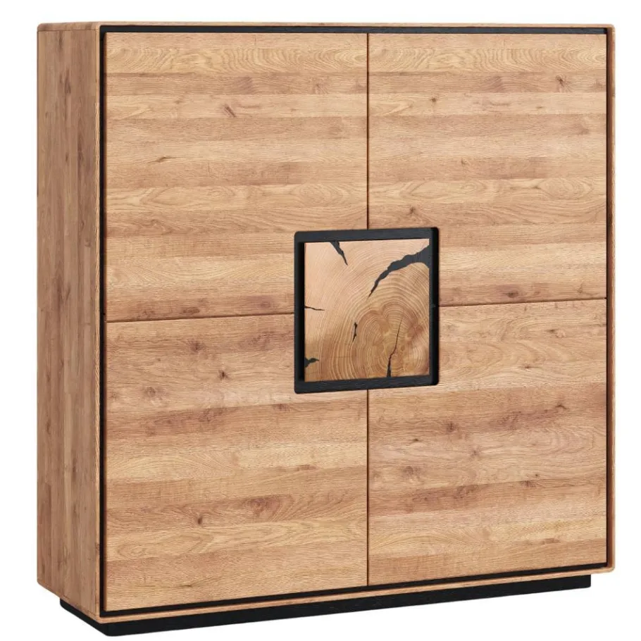 Wohnzimmer Schrank mit Hirnholz Applikation - Shipper Highboards