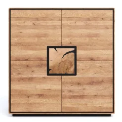 Wohnzimmer Schrank mit Hirnholz Applikation - Shipper Highboards