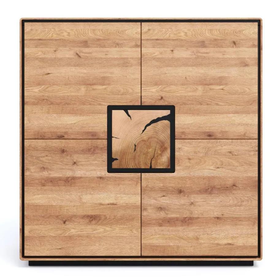 Wohnzimmer Schrank mit Hirnholz Applikation - Shipper Highboards