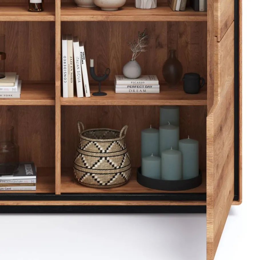 Wohnzimmer Schrank mit Hirnholz Applikation - Shipper Highboards