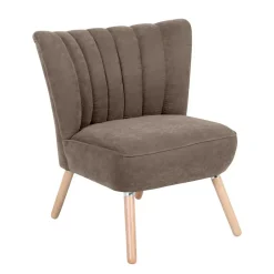 Sale Wohnzimmer Sessel in Beigegrau Velours - Vomano Sessel