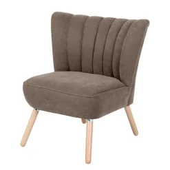 Sale Wohnzimmer Sessel in Beigegrau Velours - Vomano Sessel