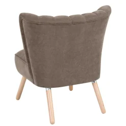 Sale Wohnzimmer Sessel in Beigegrau Velours - Vomano Sessel