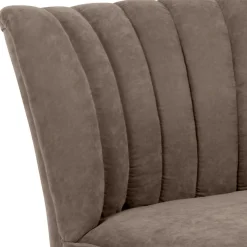 Sale Wohnzimmer Sessel in Beigegrau Velours - Vomano Sessel