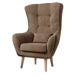 Wohnzimmer Sessel in Hellbraun Samtbezug - Cooking Sessel