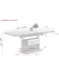 Sale Wohnzimmer Säulentisch höhenverstellbar - Karima Tische