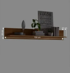 Outlet Wohnzimmer Wandboard aus Wildeiche Massivholz - Millena Regale