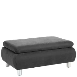 Sale Wohnzimmerhocker in Anthrazit mit Chrom - Venezia Hocker