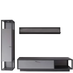 Wohnzimmermöbel TV Wand in Grau - Ridona (dreiteilig) Wohnwände