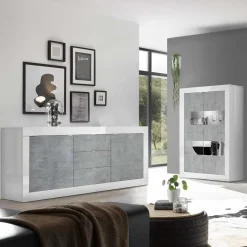 WohnzimmerschrÀnke in Beton Optik - Narandu (zweiteilig) WohnwÀnde