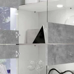 Wohnzimmerschränke in Beton Optik - Narandu (zweiteilig) Wohnwände