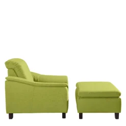 Wohnzimmersessel in Gelbgrün mit Nussbaum - Zlatka Sessel