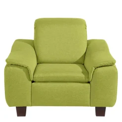 Wohnzimmersessel in Gelbgrün mit Nussbaum - Zlatka Sessel