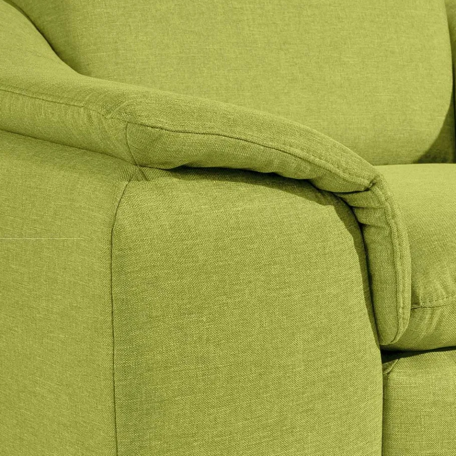 Wohnzimmersessel in Gelbgrün mit Nussbaum - Zlatka Sessel