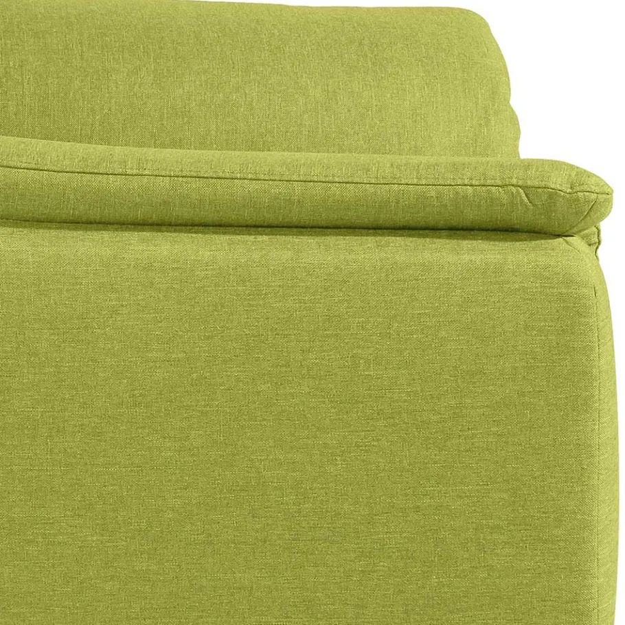 Wohnzimmersessel in Gelbgrün mit Nussbaum - Zlatka Sessel