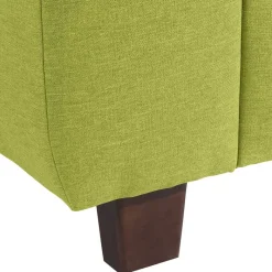 Wohnzimmersessel in Gelbgrün mit Nussbaum - Zlatka Sessel