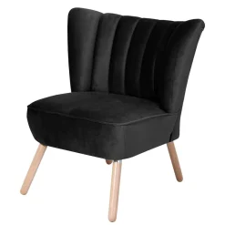 Best Wohnzimmersessel in Schwarz Samtvelours - Vulias Sessel