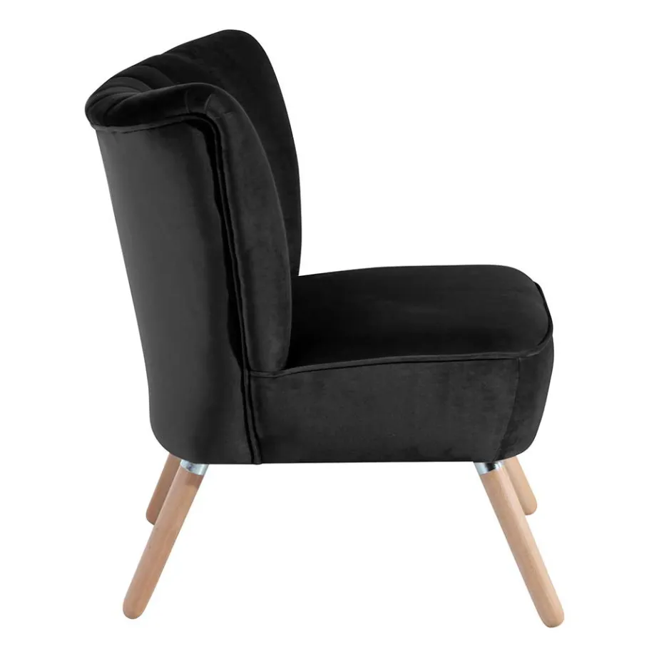 Best Wohnzimmersessel in Schwarz Samtvelours - Vulias Sessel