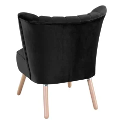 Best Wohnzimmersessel in Schwarz Samtvelours - Vulias Sessel