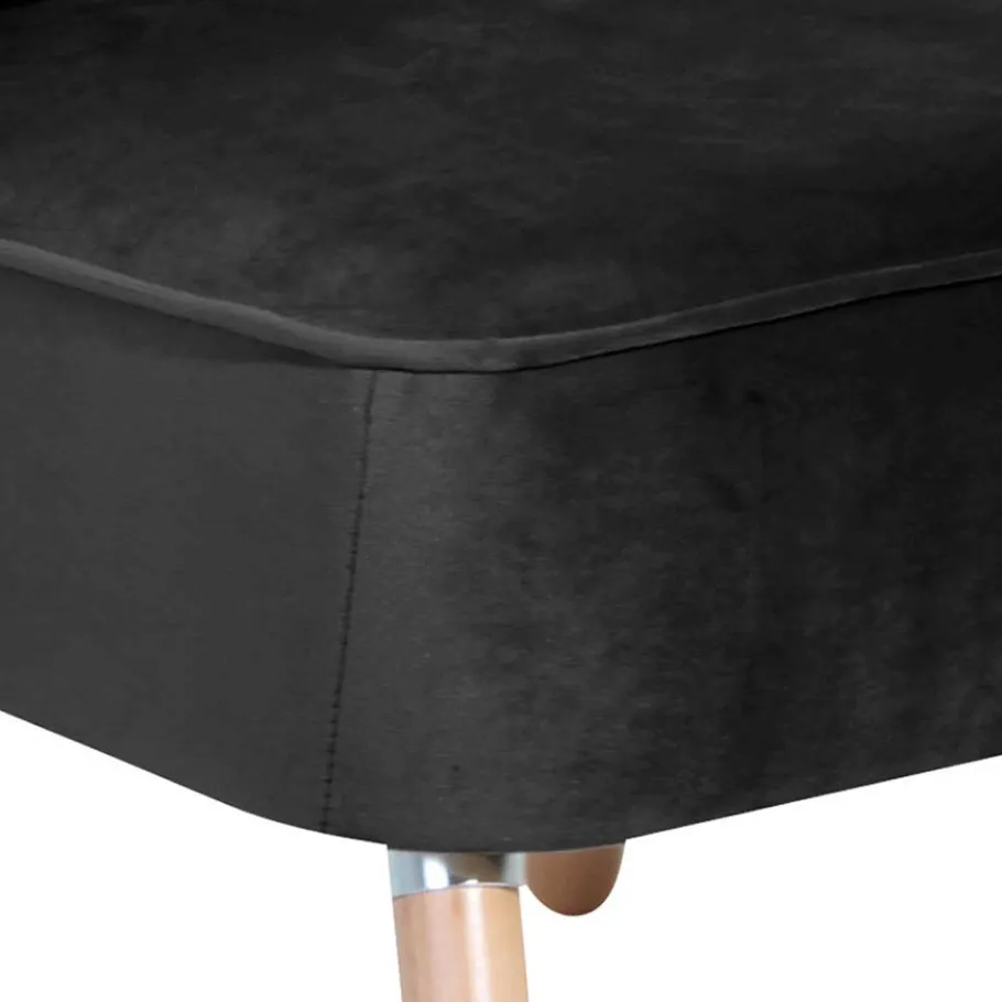 Best Wohnzimmersessel in Schwarz Samtvelours - Vulias Sessel
