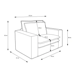 Wohnzimmersessel und Hocker Set - Ruffos (zweiteilig) Sessel
