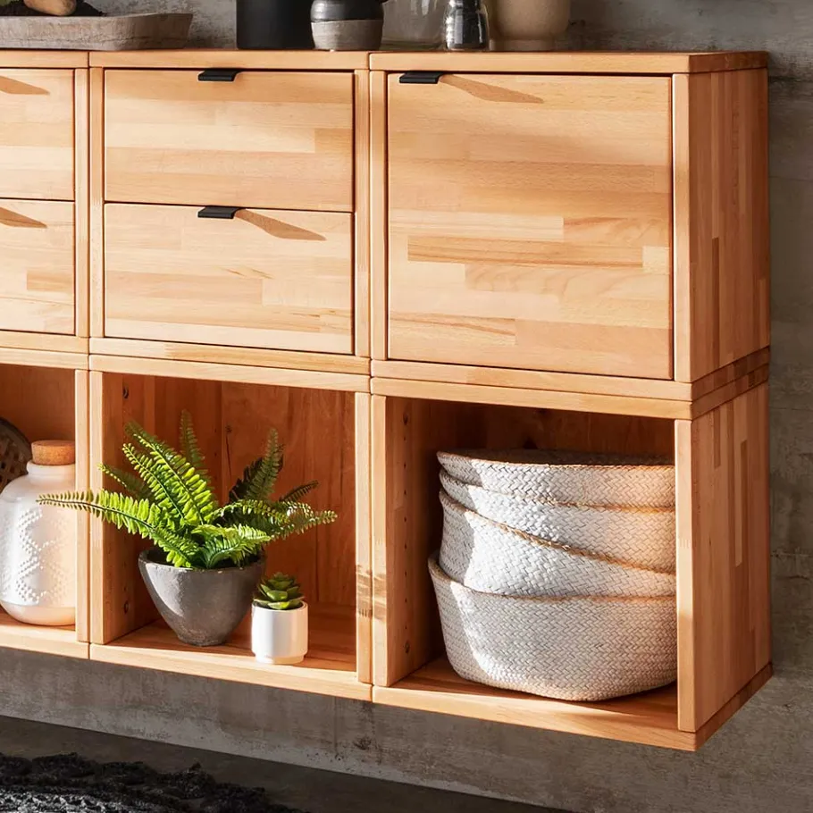 Sale Würfel Regal mit Tür aus Kernbuche massiv - Gabela Regale